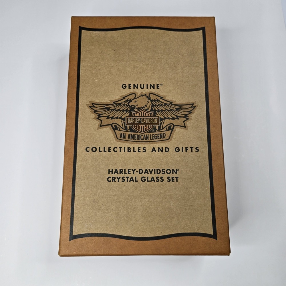 Harley-Davidson Crystal Glass Set of 2 #97968-00Z pre-owned Motorcycles Biker
